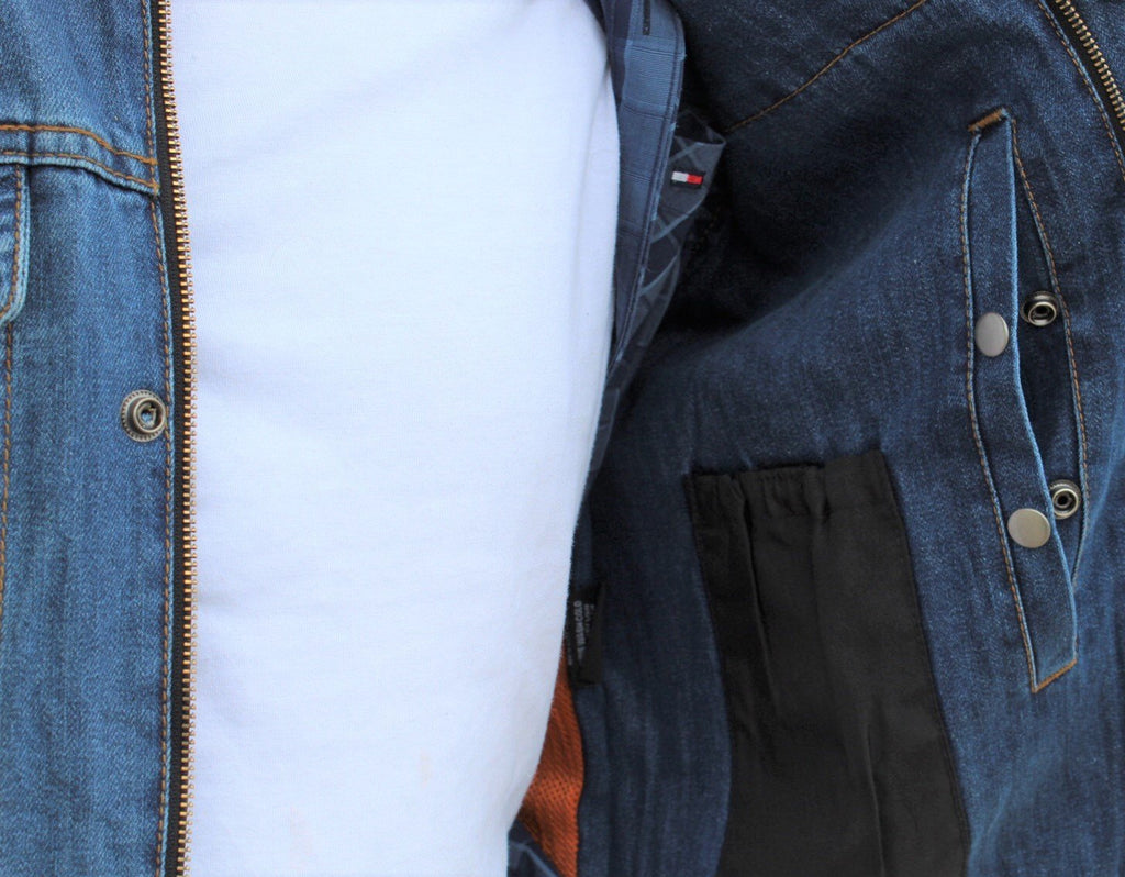 MataGear Motorcycle Blue Beauty Denim Vest image 4
