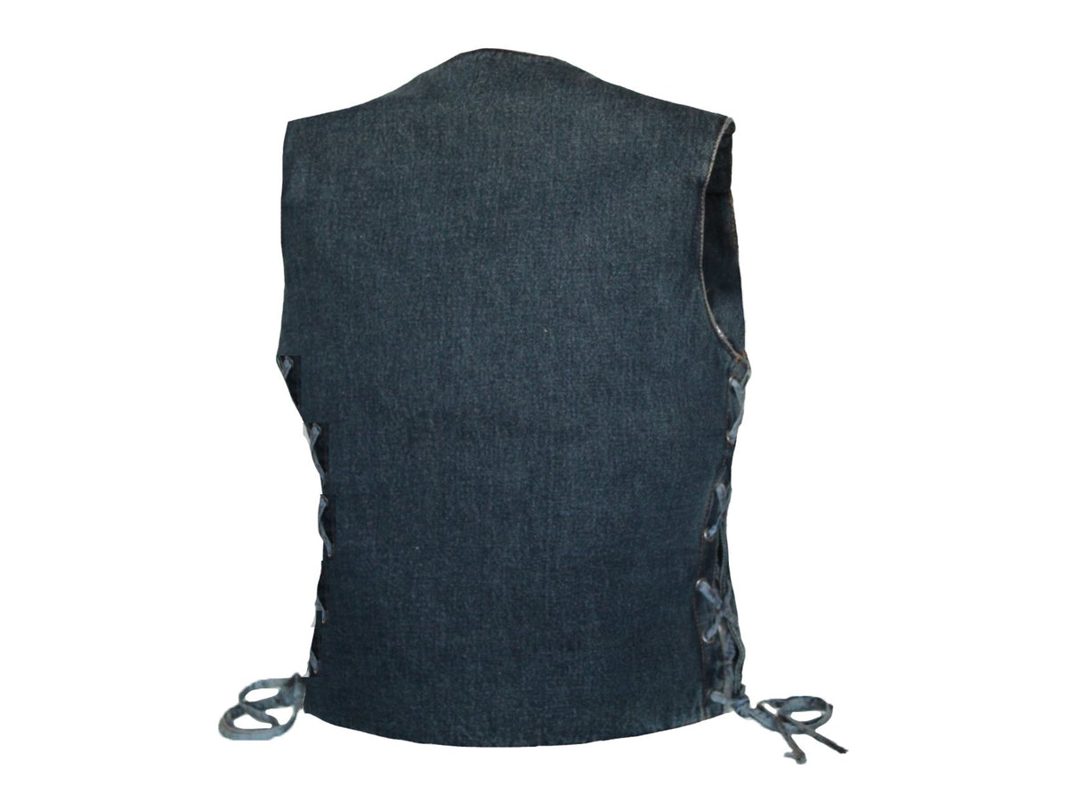 MG479 Motorcycle Ladies Denim Vest image 5