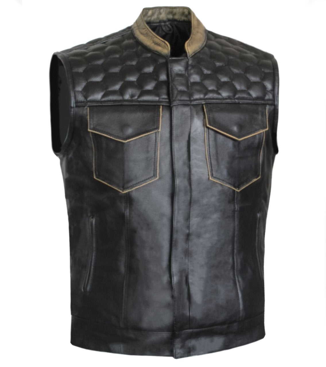 MG445 Mens Motorcycle Padded Club Vest image 1