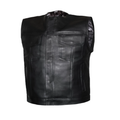 MG421 Paisley Low Style Cut Motorcycle Club Leather Vest image 0