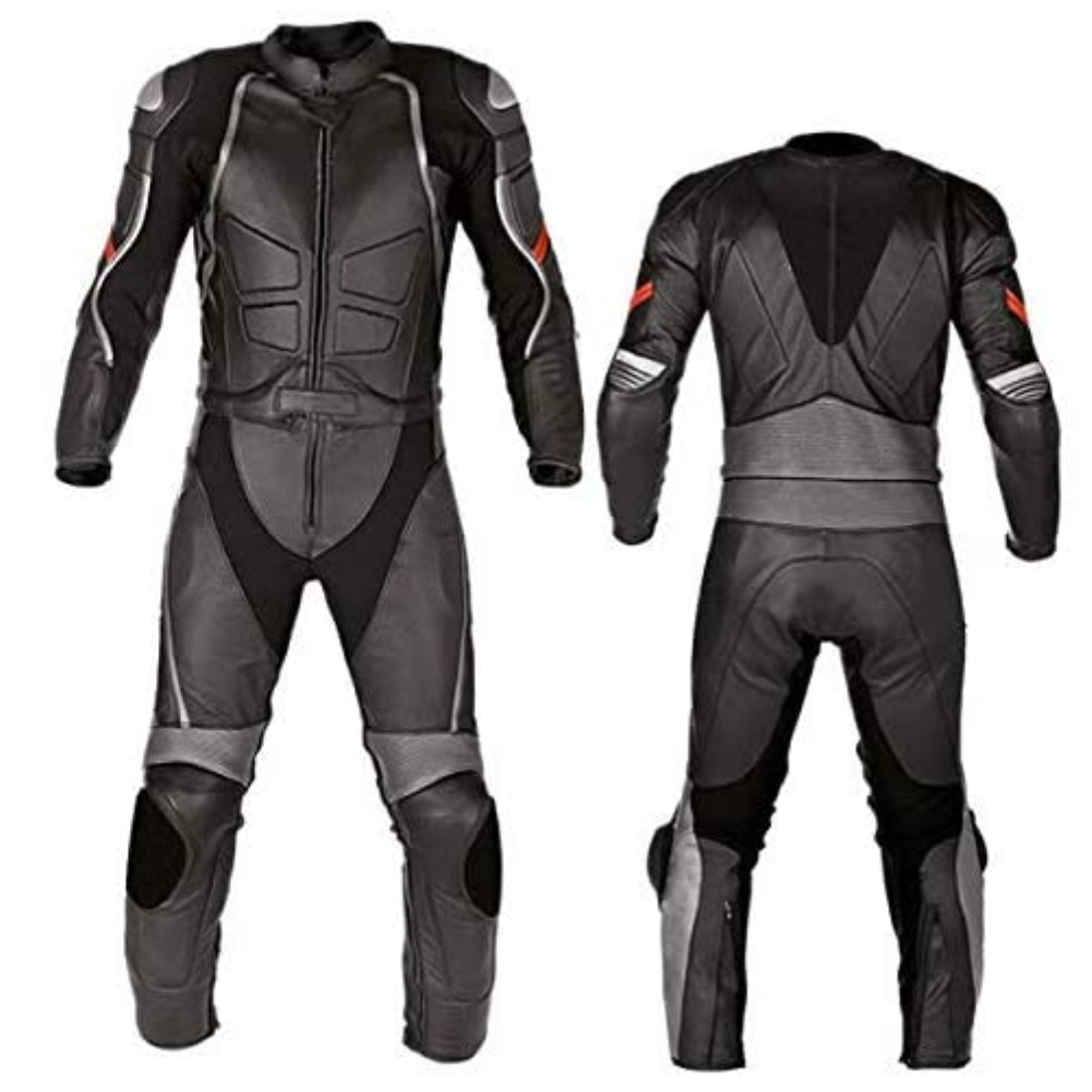 Matagear MG367 Motorcycle Two Piece Black Riding Leather Suit CE Approved Protection image 0