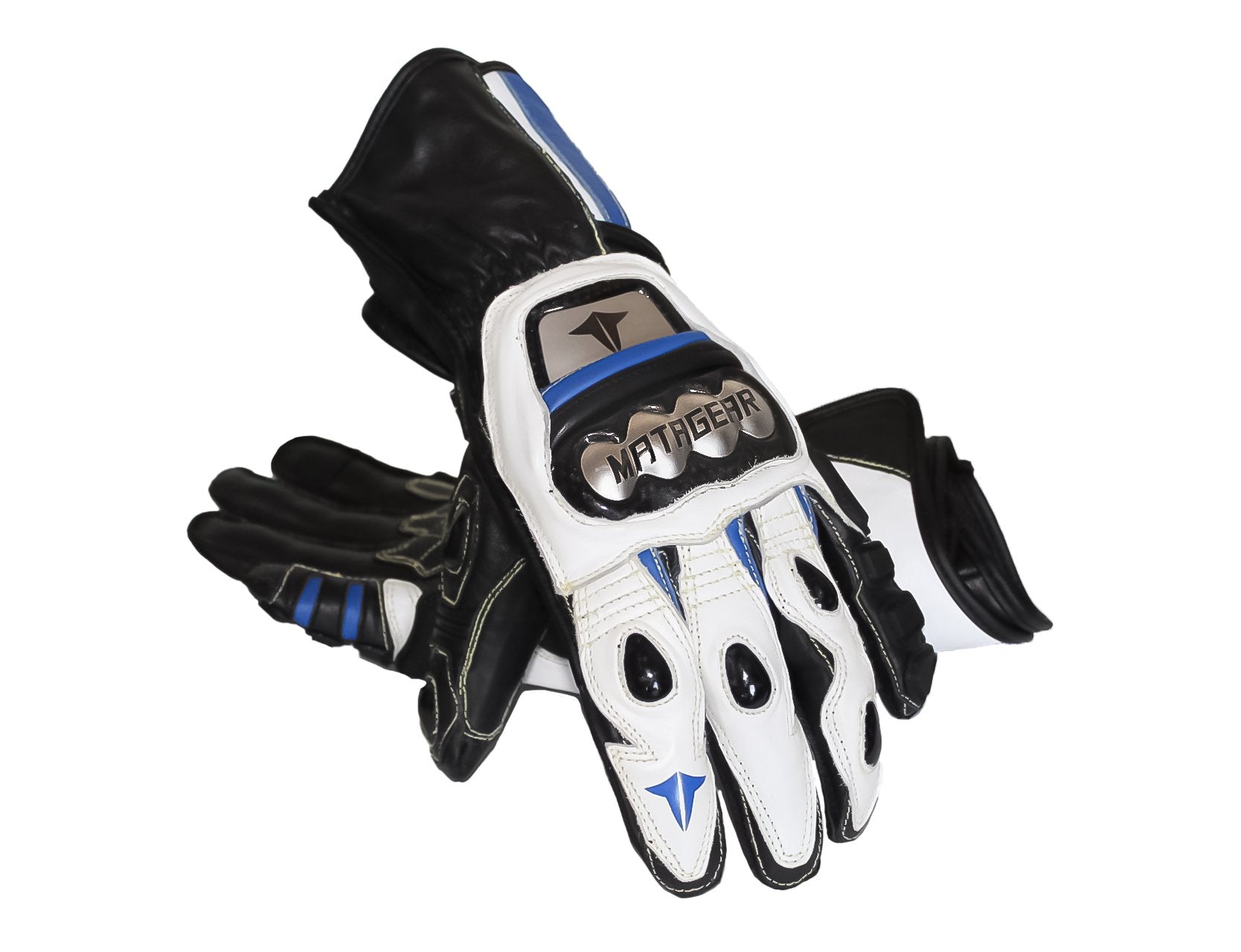 MG272  Titanium Blue Kangaroo Motorcycle Gloves image 1