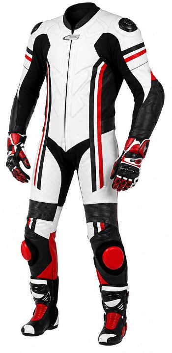 Matagear MG398 Motorcycle Race Red White Riding Leather Suit CE Approved Protection