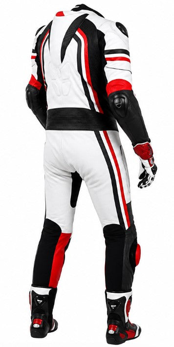 Matagear MG398 Motorcycle Race Red White Riding Leather Suit CE Approved Protection