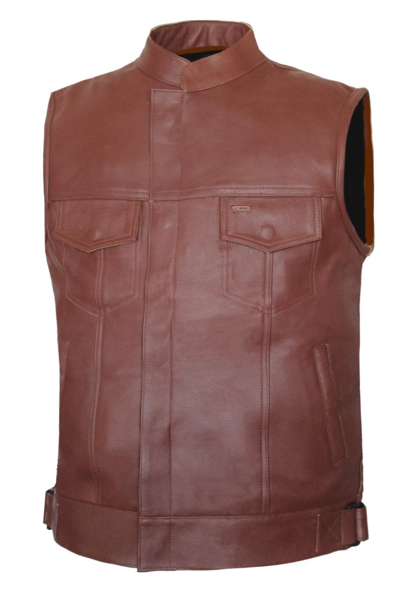 MG449 Motorcycle Club Leather Vest image 4