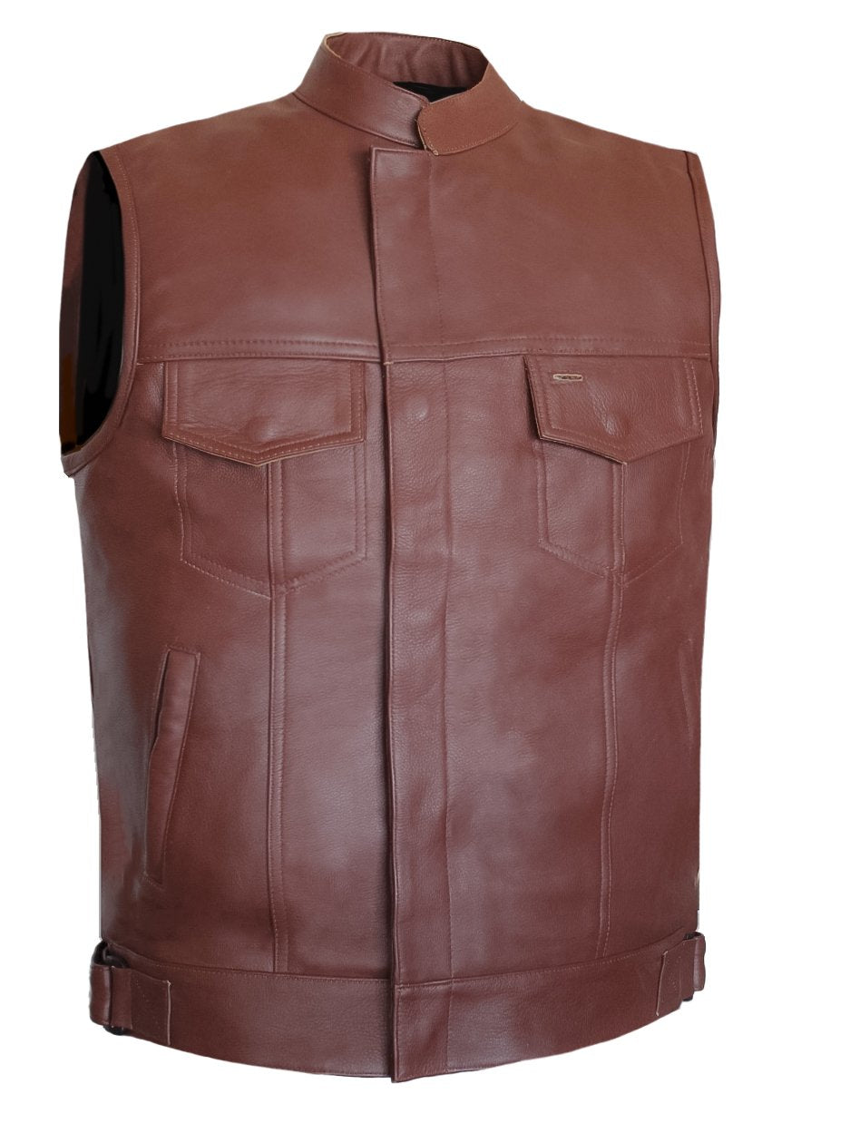 MG449 Motorcycle Club Leather Vest image 1