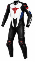 Matagear One Piece Riding Kangaroo Leather Blue Quantum Motorcycle Suit