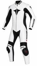 Matagear MG310 Motorcycle One Piece White Riding Leather Airtex Suit CE Approved Protection