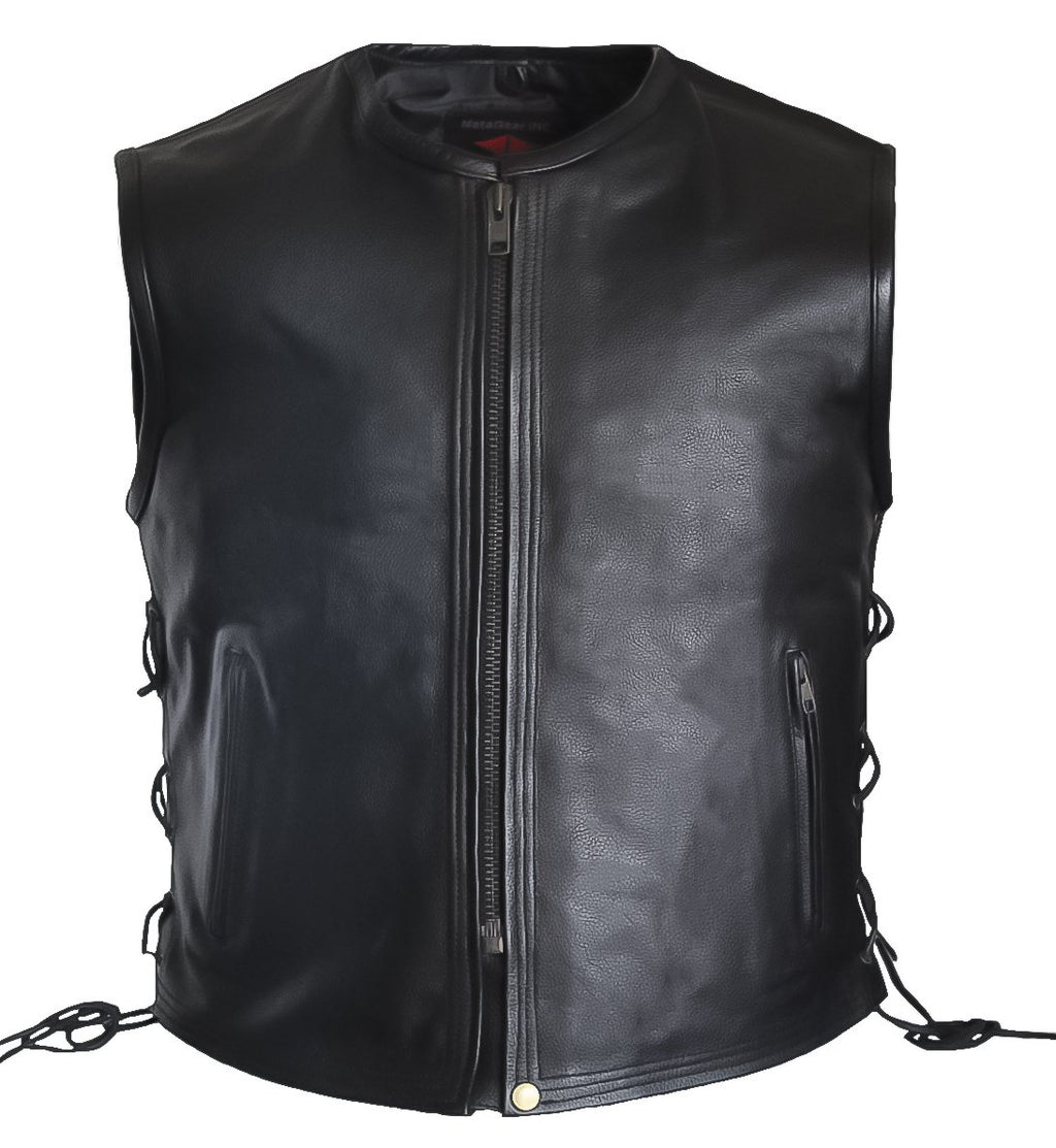 MG461 Motorcycle Men Leather Vest image 2
