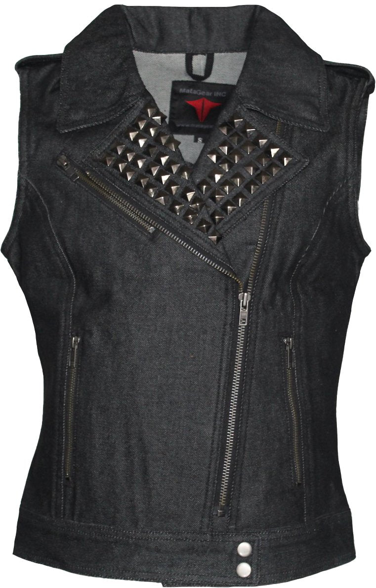 MG473BLK Motorcycle Ladies Vest image 5