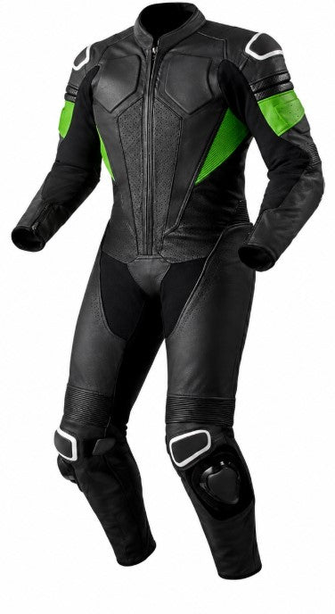 Matagear MG375 One Piece Motorcycle Riding Black Track Leather Suit