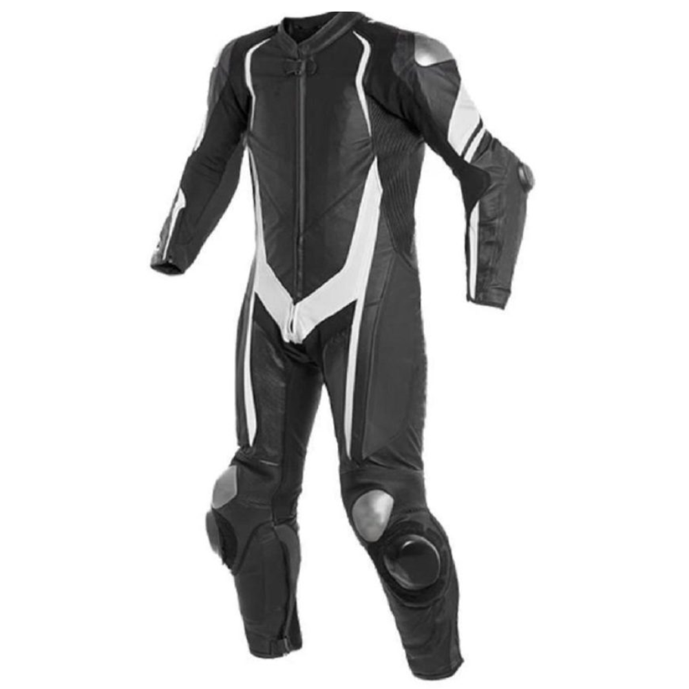 Matagear MG366 Motorcycle Race Black White Riding Leather Suit CE Approved Protection image 0