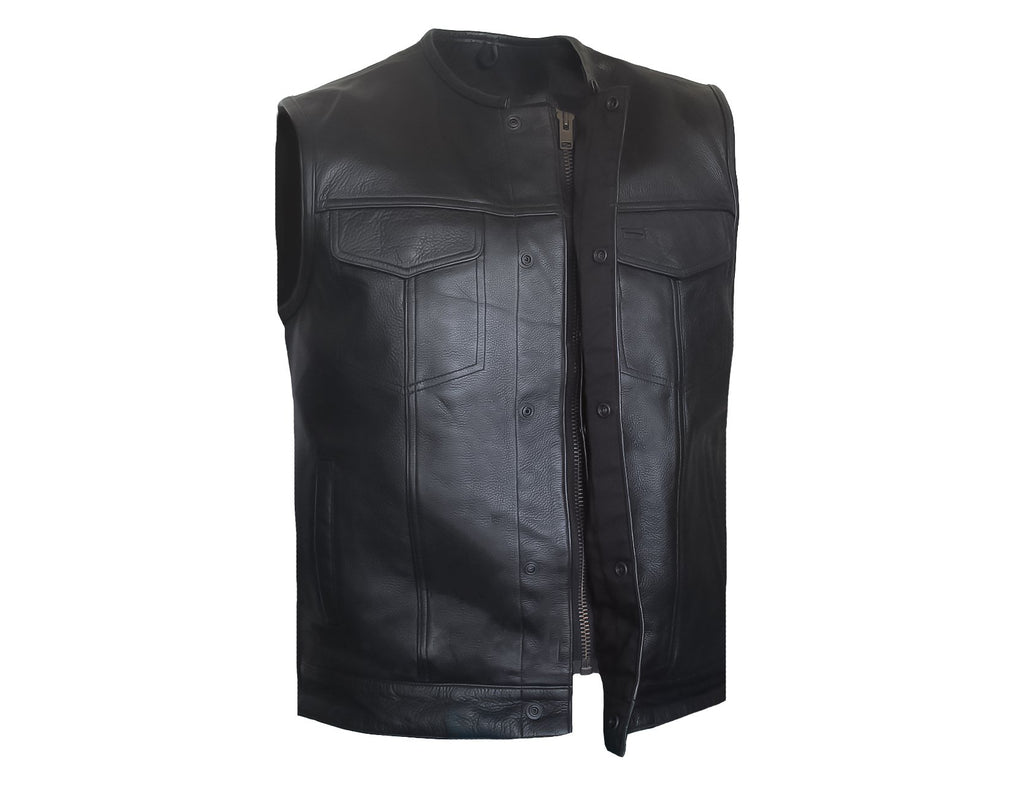 MG428 Low Collared Motorcycle Vest image 1