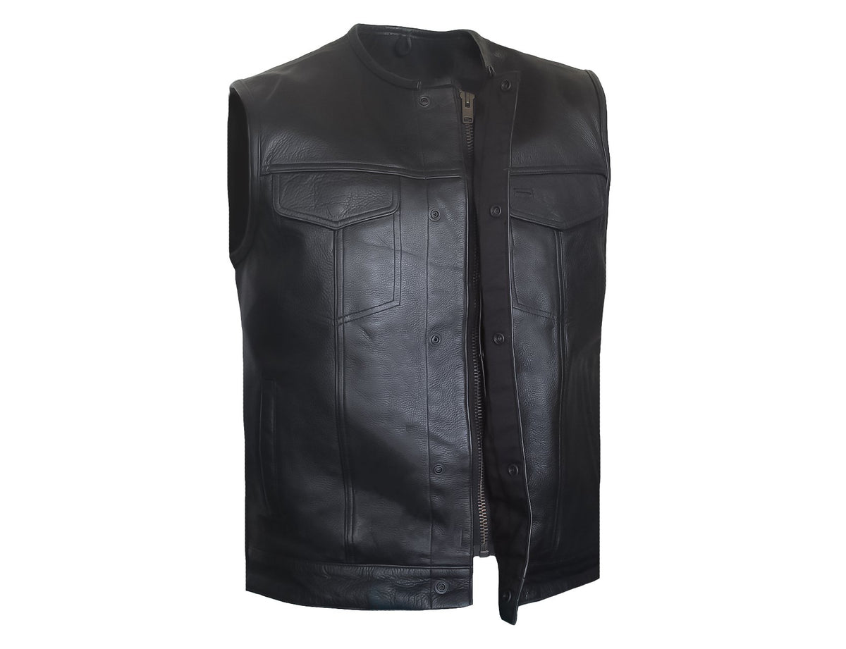 MG428 Low Collared Motorcycle Vest image 1