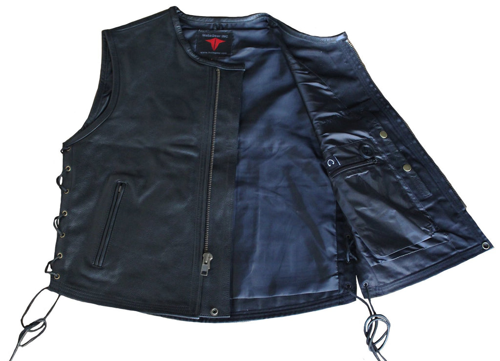 MG461 Motorcycle Men Leather Vest image 6