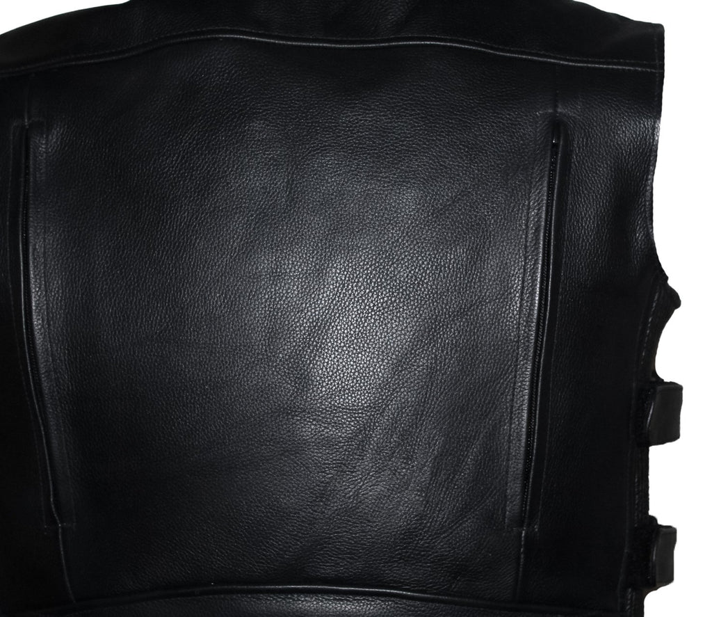 MG431 Mens Zippered Classic Style Motorcycle Vest image 3