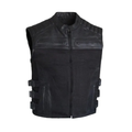 MG423 Mens Leather And Denim Vest image 0