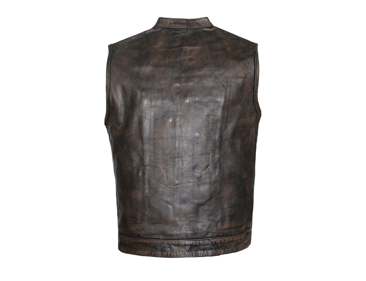 MG441 Brown Motorcycle Vest image 3