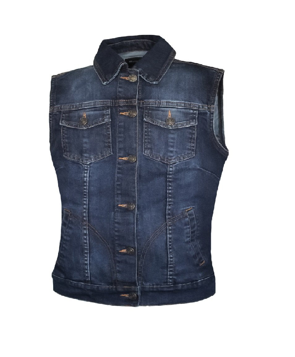 MG478 Motorcycle Denim Vest image 0