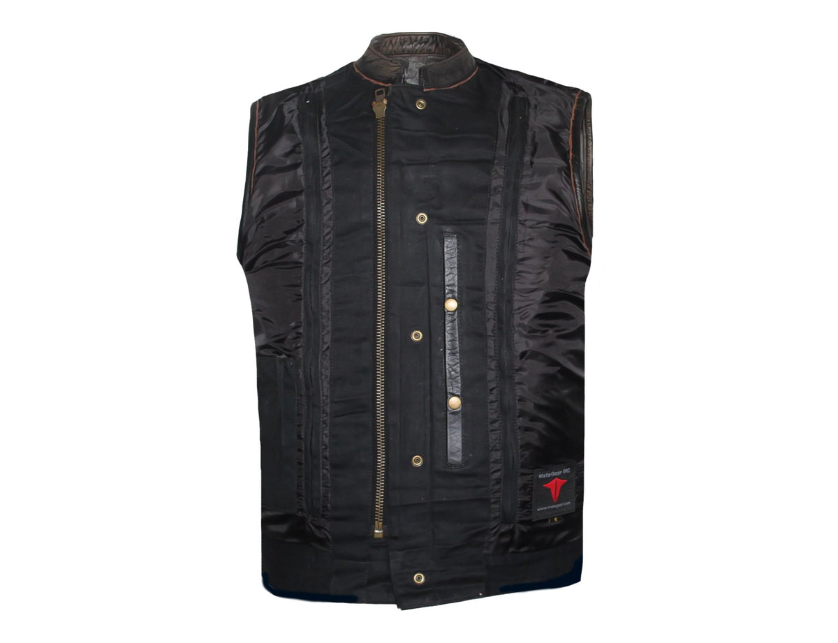 MG441 Brown Motorcycle Vest image 4