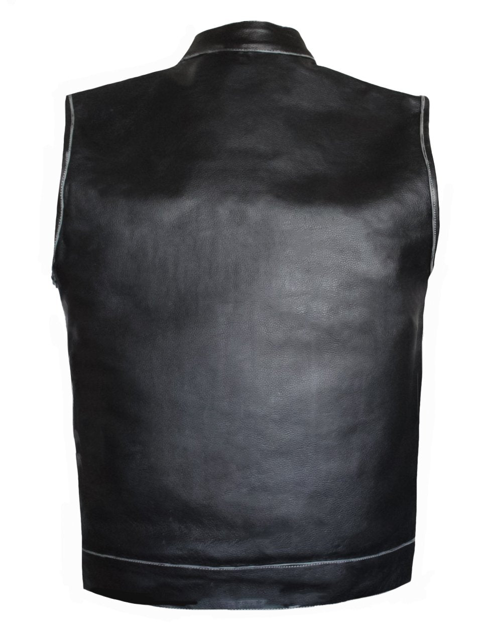 MG410 US FLAG Distressed Black Leather Motorcycle Vest image 5