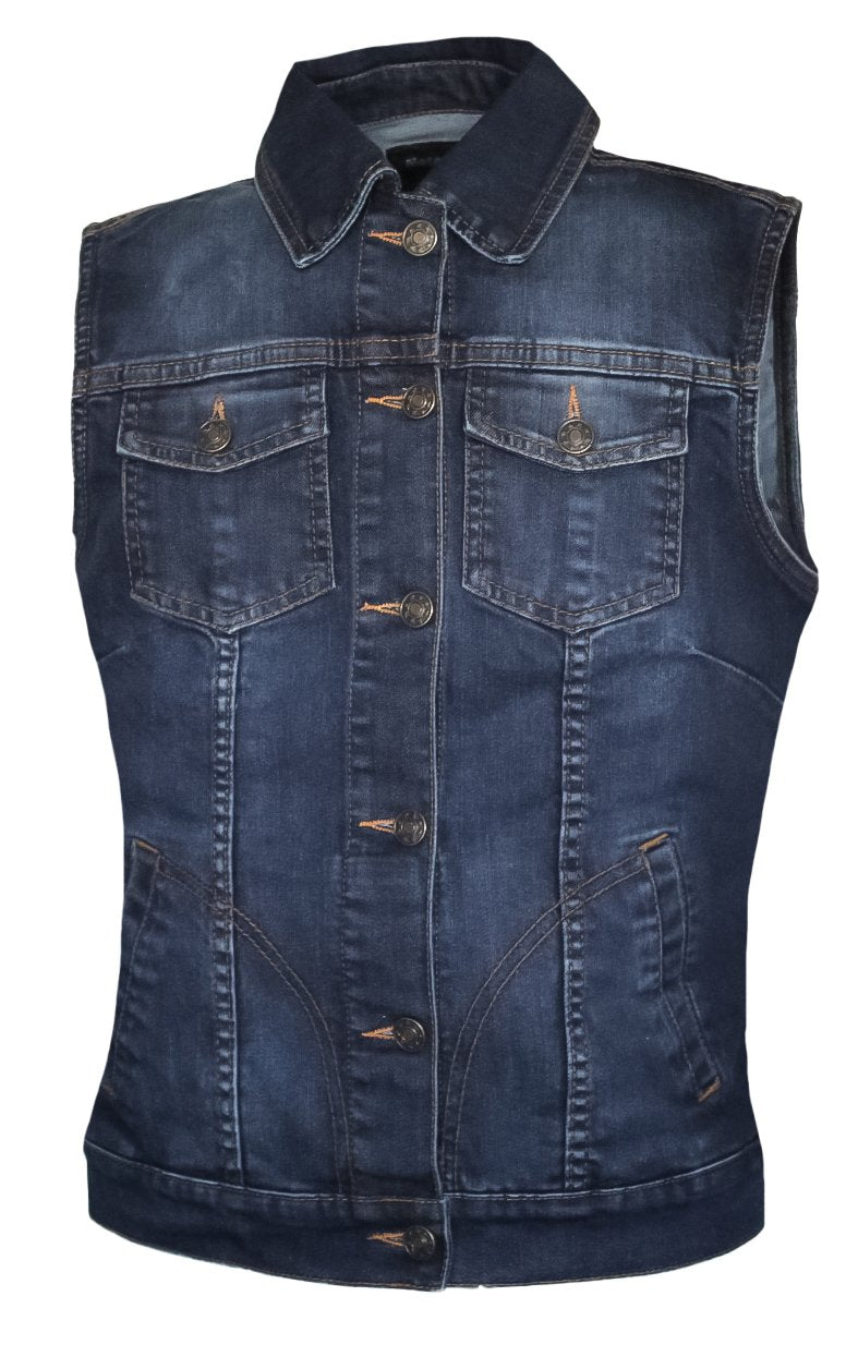 MG478 Motorcycle Denim Vest image 3