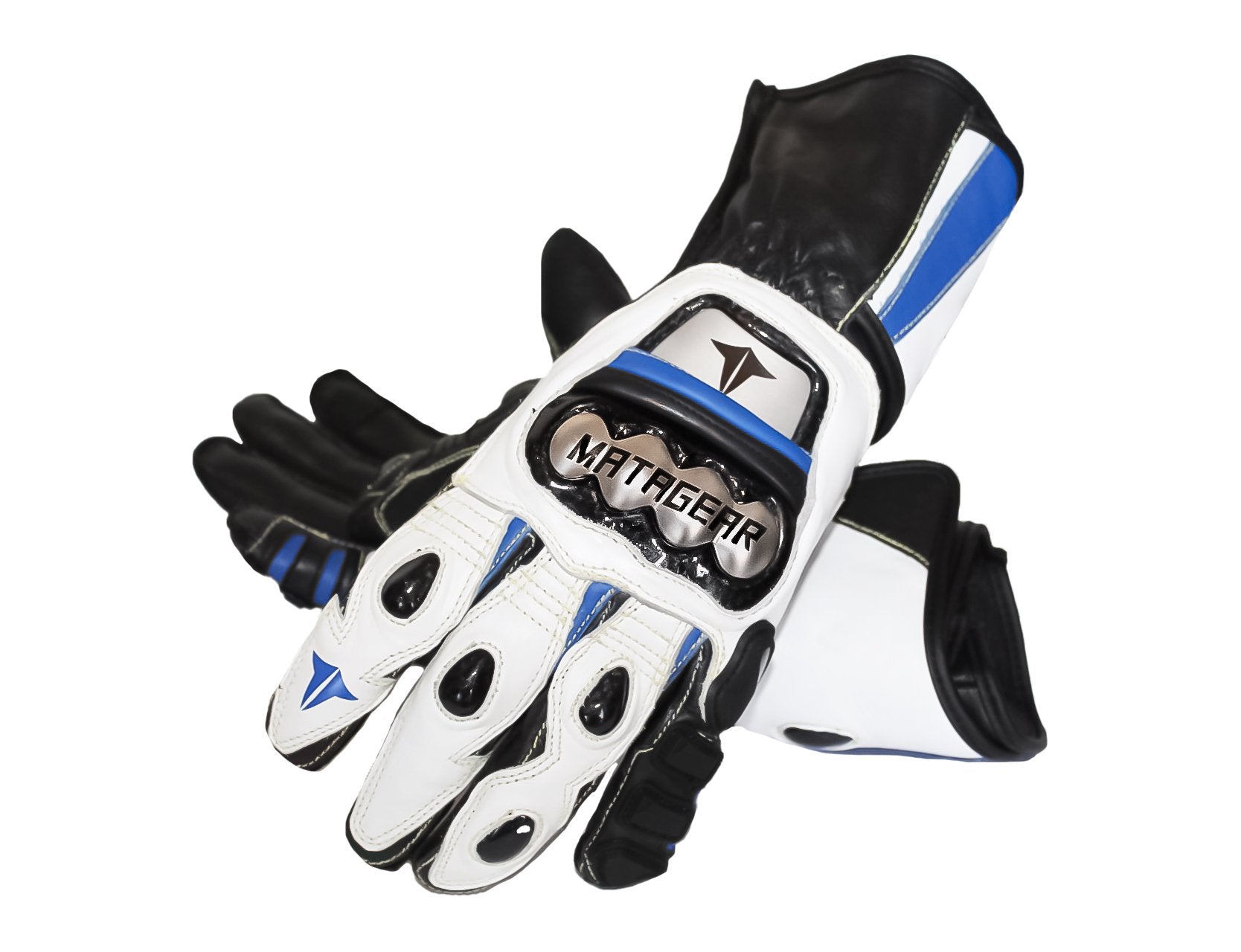 MG272  Titanium Blue Kangaroo Motorcycle Gloves image 0
