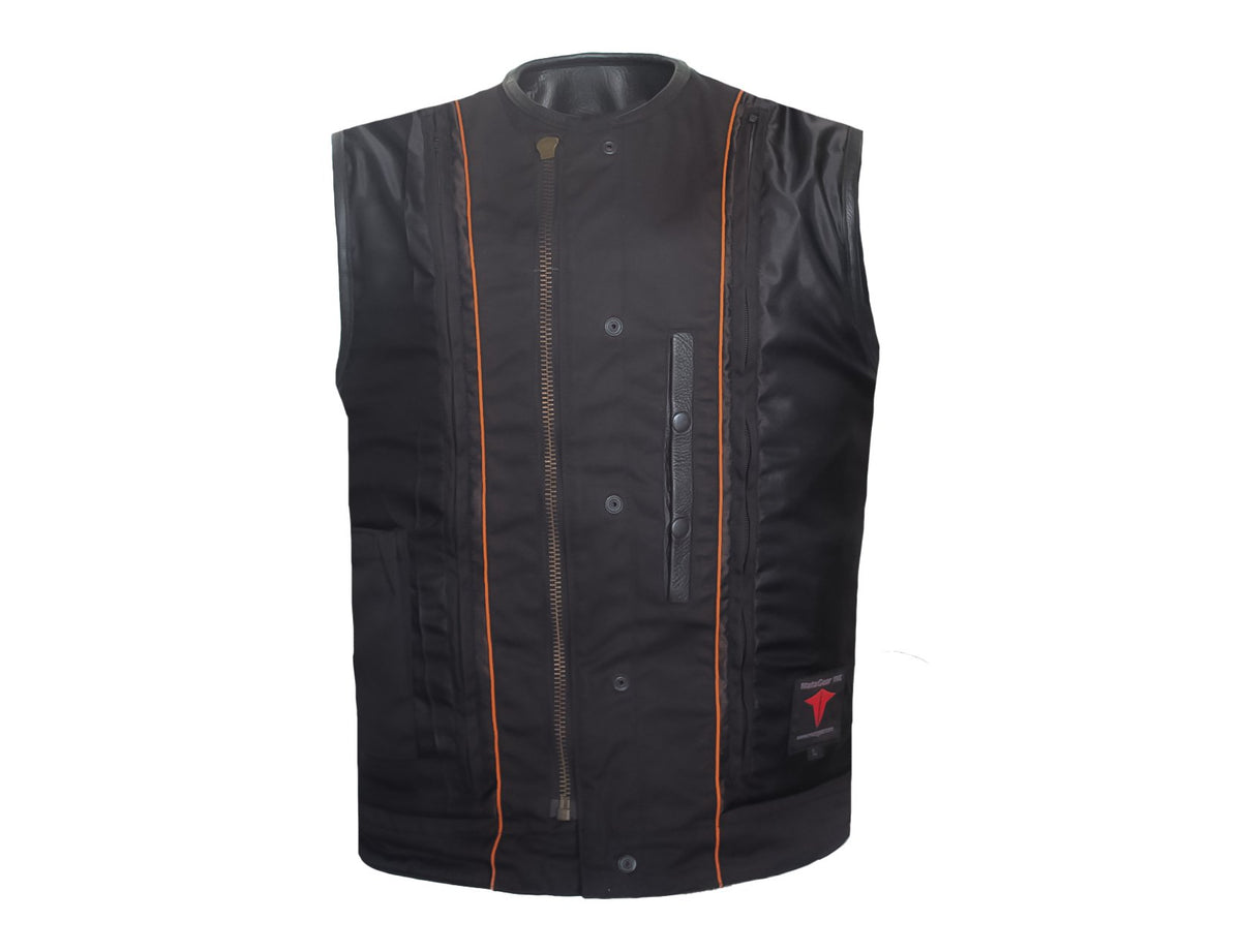 MG428 Low Collared Motorcycle Vest image 4
