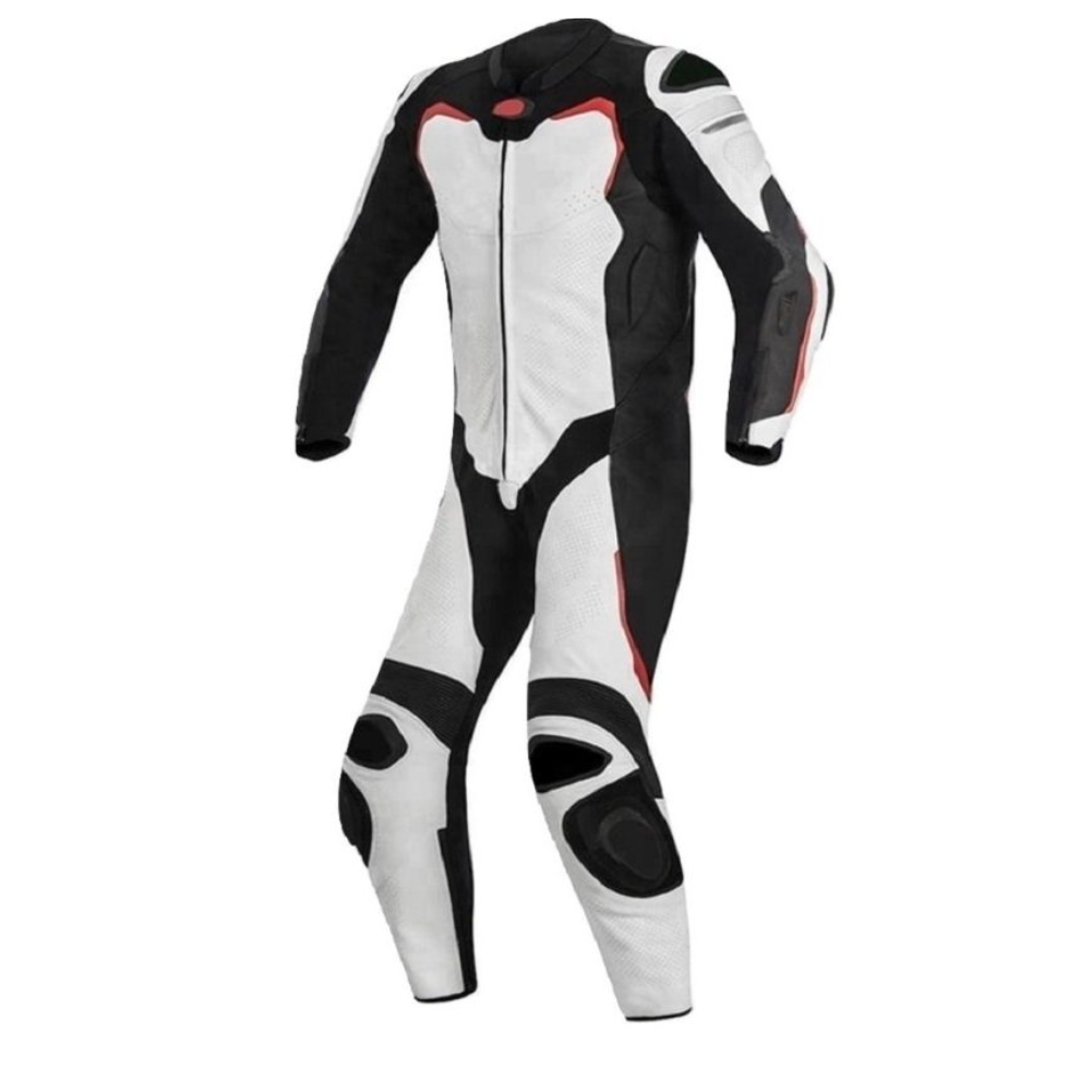 Matagear MG364 Motorcycle Race Black White Riding Leather Suit CE Approved Protection image 0