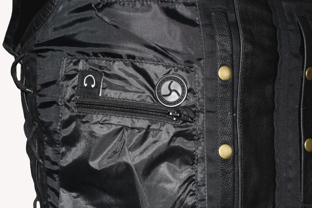MG461 Motorcycle Men Leather Vest image 5