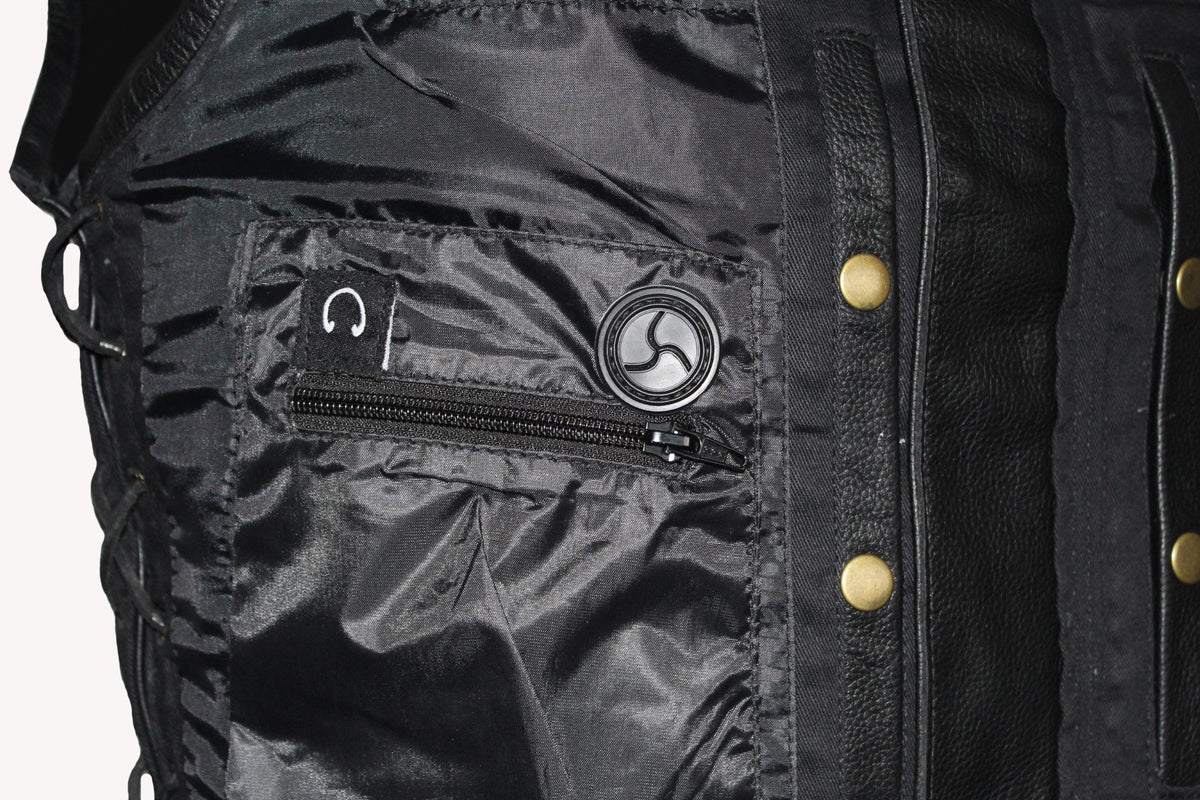 MG461 Motorcycle Men Leather Vest image 5