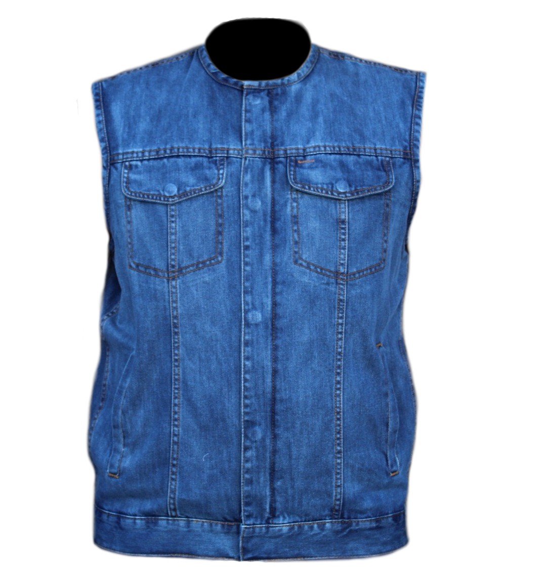 MataGear Motorcycle Blue Beauty Denim Vest - 6XL image