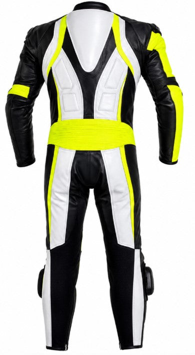 Matagear MG351 Motorcycle Yellow White Riding Leather Suit CE Approved Armors