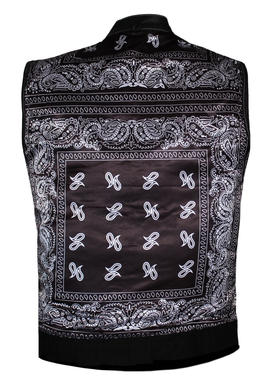 MG435 Motorcycle Braided Perforated Paisley Leather Vest image 7