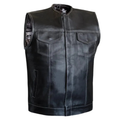 MG418 Paisley White Stitch Motorcycle Club Leather Vest image 0