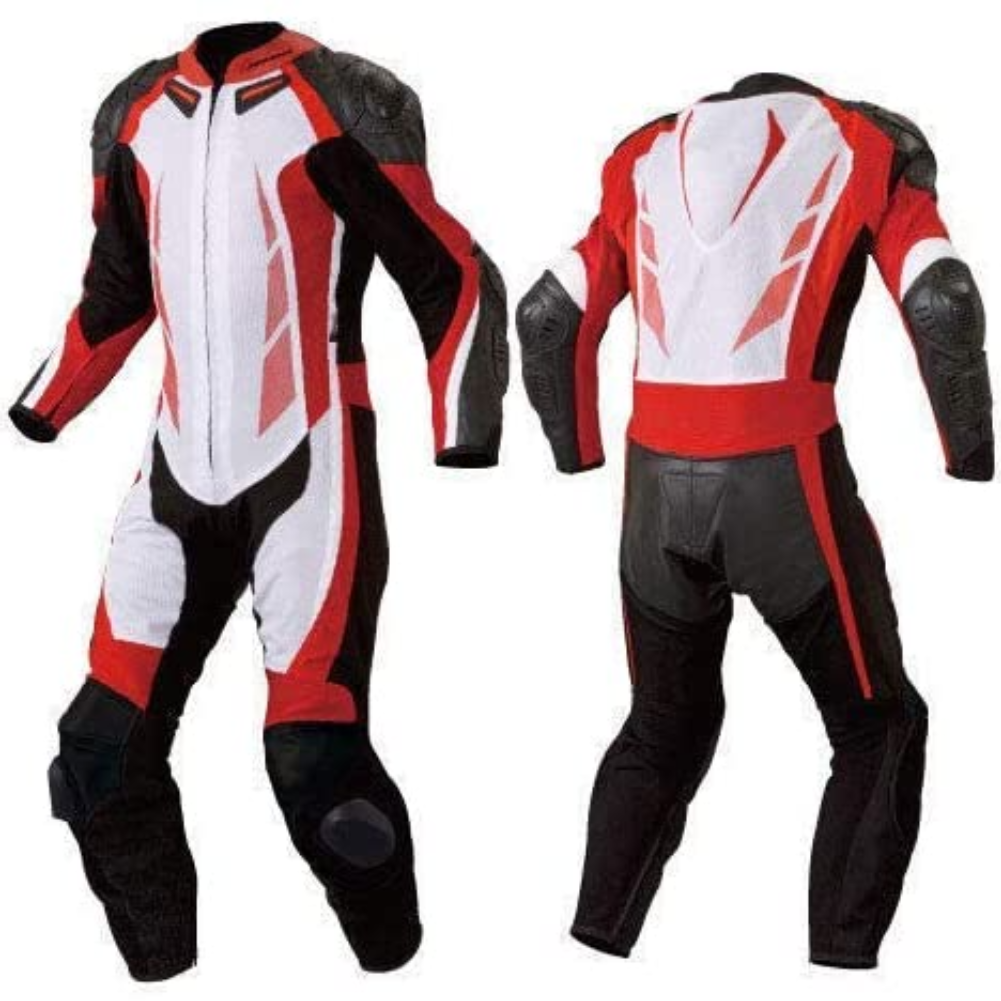 Matagear MG355 Motorcycle Race Red White Riding Leather Suit CE Approved Protection image 0