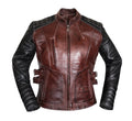 MG509 Motorcycle Women Brown Leather Jacket image 0