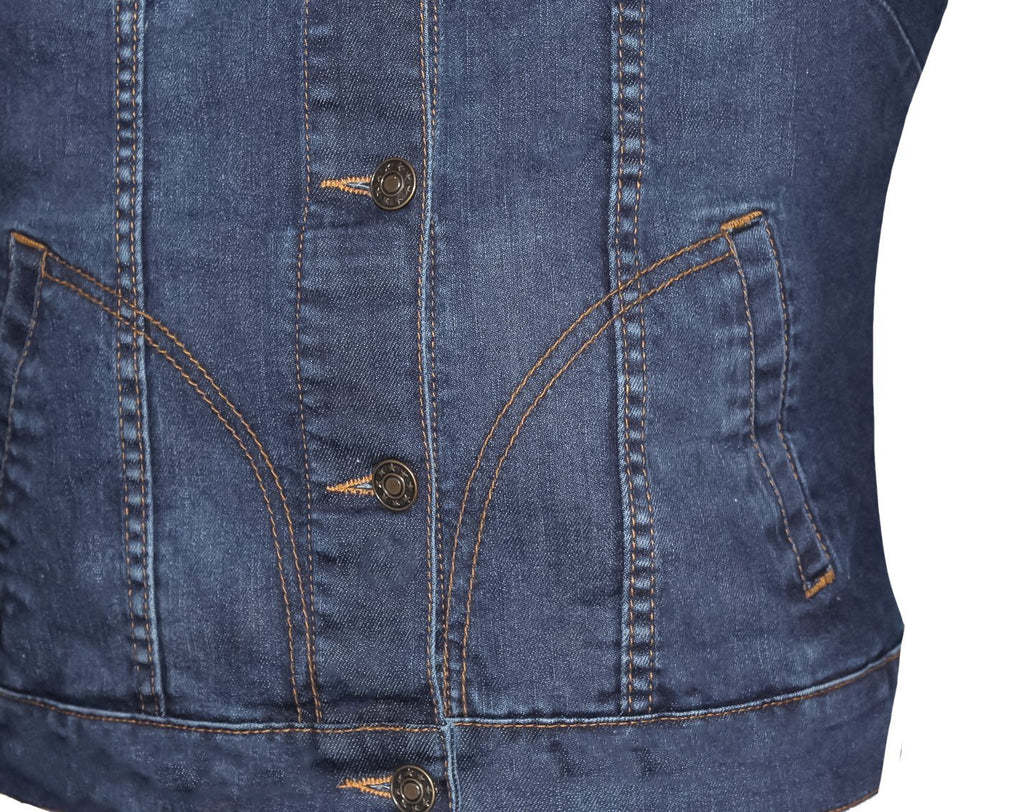 MG478 Motorcycle Denim Vest image 5