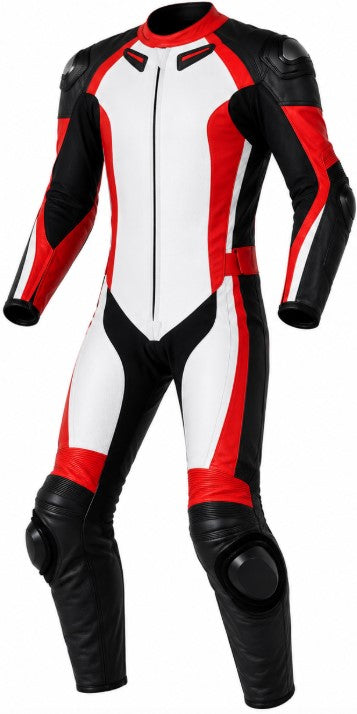 Matagear MG355 Motorcycle Race Red White Riding Leather Suit CE Approved Protection