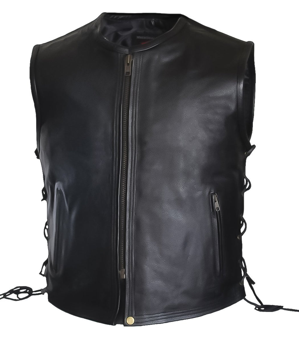 MG461 Motorcycle Men Leather Vest image 1