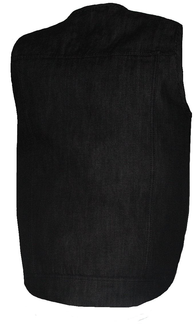 MG412 Motorcycle Black Denim Vest image 2