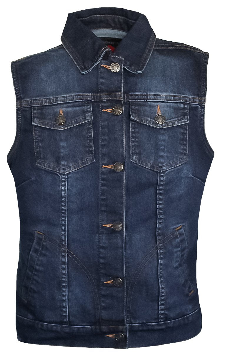 MG478 Motorcycle Denim Vest image 2