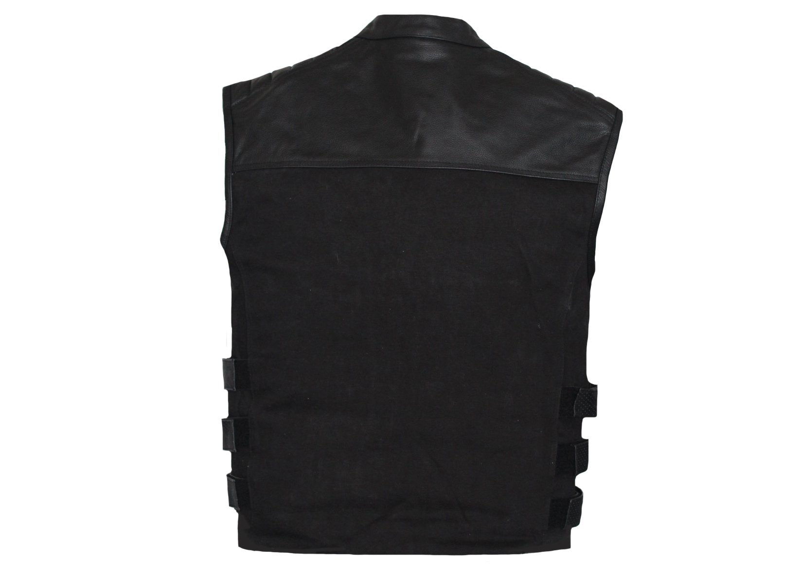 MG423 Mens Leather And Denim Vest image 3