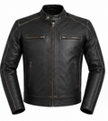 MG110 Motorcycle Distressed leather Jacket