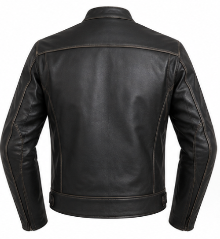 MG110 Motorcycle Distressed leather Jacket