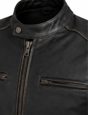 MG110 Motorcycle Distressed leather Jacket