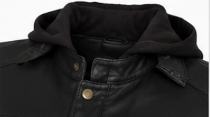 MG117 Motorcycle Removable Hoodie Leather Jacket