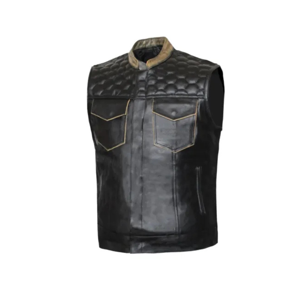 MG445 Mens Motorcycle Padded Club Vest image 0