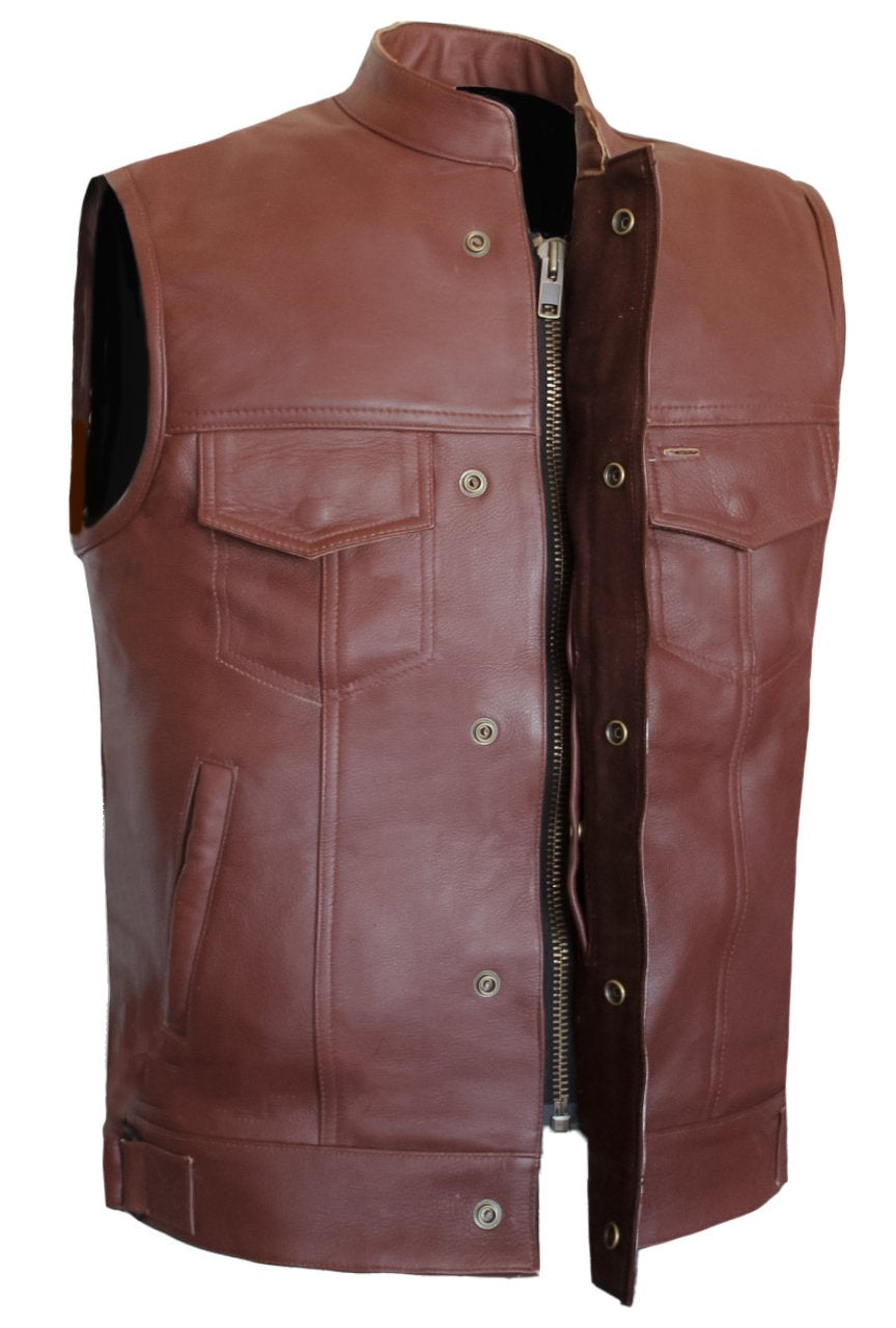 MG449 Motorcycle Club Leather Vest image 2