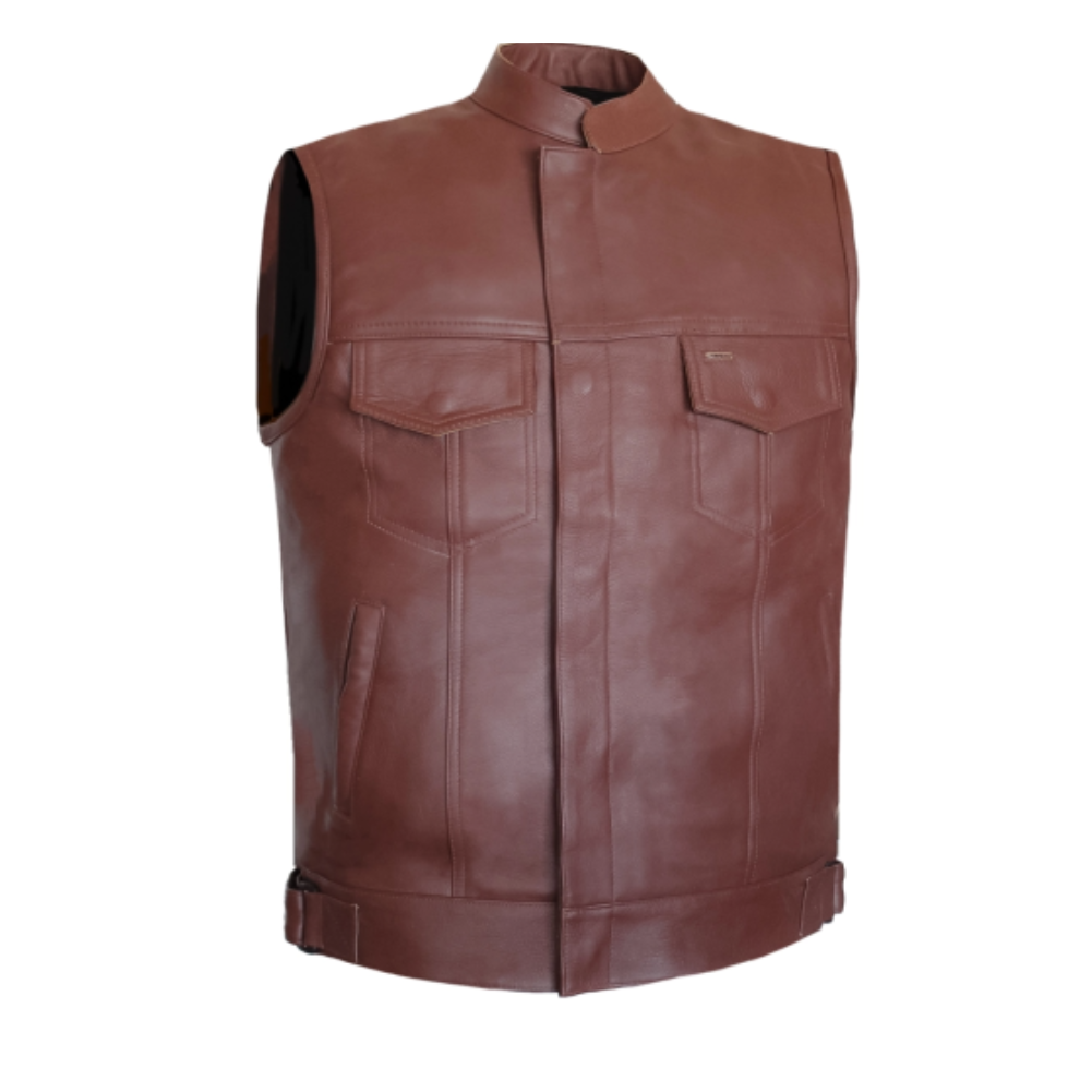 MG449 Motorcycle Club Leather Vest image 0